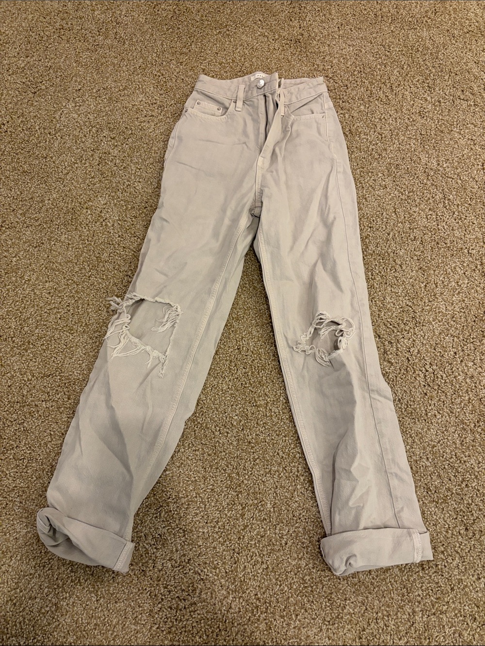 PacSun Light Gray Distressed Boyfriend Jeans